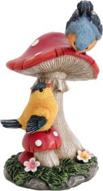 Leekung Bird Garden Statue for Outdoor Decorations,Bird Figurines Mushroom Statu... - Image 2