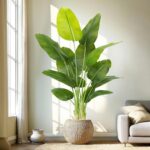 Lifelike Bird of Paradise Artificial Plant,6ft Faux Banana Leaf Tree with 13 Tru... - Image 2