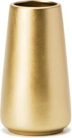 Light Gold Vase - 6" Gold Ceramic Flower vase for Home/Table/Accent Decor, Minim... - Image 2