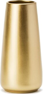 Light Gold Vase - 8" Big Gold Ceramic Flower vase for Home/Table/Accent Decor, M... - Image 2