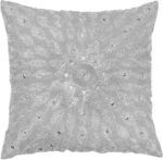 Lightnpro Handmade Silver Pillow Cover - 16x16 Inch, Luxury Decorative Cushion C... - Image 2
