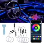 LivTee Smart LED Car Lights Interior with USB Port, LED Strip Fiber Optic Ambien... - Image 2