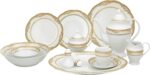Lorenzo Import Isabella 57-Piece Wavy Porcelain Dinnerware Set - Image 2
