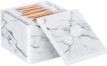 Luxspire Cotton Swab Storage Box with Lid, Q-Tip Swab Holder Cotton Ball Caniste... - Image 2