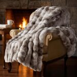 Luxury Ultra Soft Faux Fur Throw Blanket, 50x60 Inches Fluffy Plush Thick Bubble... - Image 2