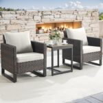 Luxury Wicker Outdoor Patio Chairs Set - 3 Piece Rattan Patio Furniture Bistro C... - Image 2