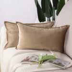 MADIZZ Set of 2 Super Soft Velvet Decorative Throw Pillow Covers 12x20 inch Ligh... - Image 2