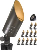 MALORY Brass Outdoor Spot Lights,12V AC/DC Low Voltage LED Landscape Lighting,Wa... - Image 2