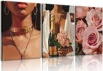 MDHFJEAW Black Girl Canvas Wall Art - Modern African American Woman Decor with G... - Image 2