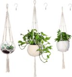 MIPON 3 Pack Macrame Plant Hanger Indoor Hanging Planter Holder with 3 Hooks, 46... - Image 2