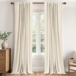 MIULEE 100% Blackout Linen Curtains for Bedroom 84 inches Long, Thermal Insulate... - Image 2