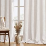 MIULEE Thick Linen Curtains 72 Inches Length 2 Panels Nautral Light Filtering fo... - Image 2