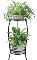MOCORY Plant Stand Indoor Outdoor 2 Tier 25" Tall Metal Potted Holder Flower Pot... - Image 2