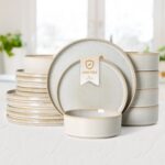 MONITO Ceramic Dinnerware Sets for 6, 18PCS Stoneware Plates and Bowls Sets, Rea... - Image 2