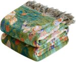 MSGKV Boho Throw Blanket for Couch Cotton Floral Blanket 50"x60" for Sofa Chair ... - Image 2