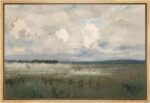 MUDECOR Framed Canvas Print Wall Art Pastel Watercolor Country Field Western Wal... - Image 2