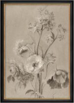MUDECOR Premium Framed Canvas Print Wall Art Vintage Floral Sketch Bouquet Illus... - Image 2