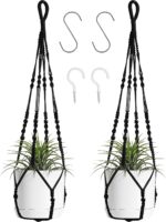 Macrame Plant Hanger Indoor Hanging with Wood Beads Macrame Planters No Tassel f... - Image 2