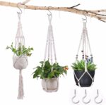 Macrame Plant Hanger Set of 3 Pack Hanging Planter Basket Holder Handmade Cotton... - Image 2