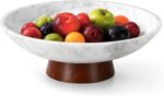 Marble Decorative Bowl, 11” Large Centerpiece for Table, Fruit Bowl for Kitchen ... - Image 2