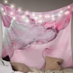 Marble Pink Tapestry for Bedroom Wall Hanging Tapestry, Modern Abstract Ink Pain... - Image 2