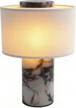 Marble Table Lamp with USB Port,Luxury Bedroom Nightstand Stone Base Touch Dimma... - Image 2