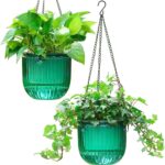 Melphoe 2 Pack Self Watering Hanging Planters Indoor Flower Pots, 6.5 Inch Outdo... - Image 2