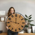 Micasso 27 Inch Large Farmhouse Wall Clock - Silent Non Ticking Rustic Wood & Me... - Image 2