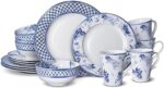 Mikasa Kiley Bone China Lightweight Chip Resistant 16 Piece Dinnerware Set, Serv... - Image 2