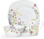 Mikasa Wildflower Garden Dinnerware Set, 16-Piece Bone China Dishes Service for ... - Image 2