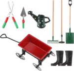 Miniature Fairy Garden Accessories Set 9 Pcs 1:12 Mini Metal Spade Pestle Kettle... - Image 2