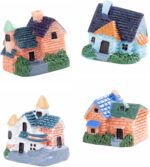 Miniature Resin House Figurines Set - Tiny Buildings for Terrarium, Bonsai, Micr... - Image 2