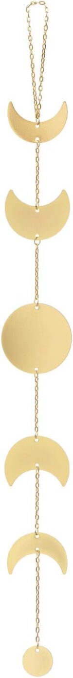 Mkono Moon Phase Wall Hanging Metal Boho Home Decor Vertical Chic Moon Garland f... - Image 2