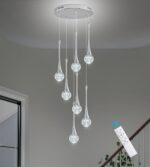 Modern Chrome Crystal Chandelier for Kitchen Island 7-Lights, Luxury Spiral Dimm... - Image 2