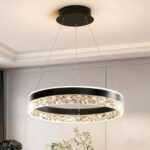 Modern Dimmable LED Chandelier 120W Round Pendant Light with Remote and APP Cont... - Image 2