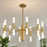 Modern Gold Chandelier 20-Light, Luxury Round Sputnik Chandeliers with Acrylic S... - Image 2