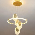 Modern Luxury Gold LED Chandelier Dining Room Pendant Light Fixture Over Table A... - Image 2