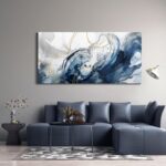 Mofutinpo Blue Abstract Wall Art Modern Canvas Art Wall Decor Artwork For Walls ... - Image 2