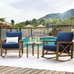 NATURAL EXPRESSIONS Sunbrella Rocking Bistro Set, 3 Piece Outdoor Patio Conversa... - Image 2