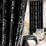 NICETOWN 100% Black Out Curtains 84 inch Long, Grommet Floral Blackout Curtains ... - Image 2