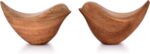NIRMAN Acacia Wood Bird Statues Set Home Décor Bird Sculpture for Living Room, B... - Image 2