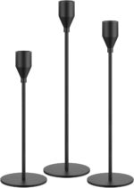 NLBTW Matte Black Taper Candle Holders, Set of 3 Metal Candlestick Holders for C... - Image 2