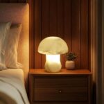 Natural Dolomite Marble Mushroom Lamp,Natural Gemstone Table Lamp Unique Crystal... - Image 2