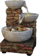Nature's Mark 6" H Cascading Bowl and Brick LED Fountain (Adapter Included Free) - Image 2