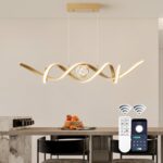 ORANOOR LED Modern Chandeliers for Dining Room, 39in Dimmable Gold Chandelier Ki... - Image 2