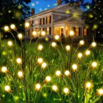 OZS 6 Pack Total 48 LED Solar Garden Lights Fairy Outdoor - Solar Firefly Lights... - Image 2
