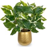 Oairse Articicial Plants Indoor Small Fake Plants in Pots Faux Pothos N‘ Joy Pot... - Image 2