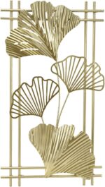 Omabeta Gold Metal Wall Decor, Aristocratic Luxurious Golden Leaf Wall Sculpture... - Image 2
