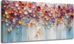 Original Colorful Floral Oil Painting On Canvas Wall Art Abstract 3d Flower Mode... - Image 2