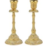 OwnMy Set of 2 Taper Candle Holders Vintage Metal Pillar Candlestick Holders 7.4... - Image 2
